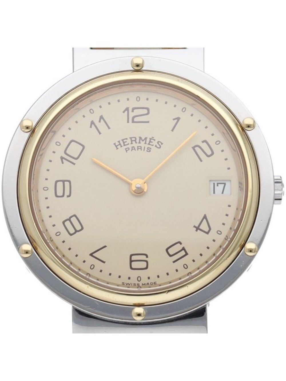 Hermes Clipper Watch SS Ivory